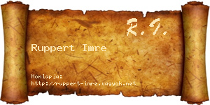 Ruppert Imre névjegykártya