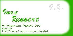 imre ruppert business card